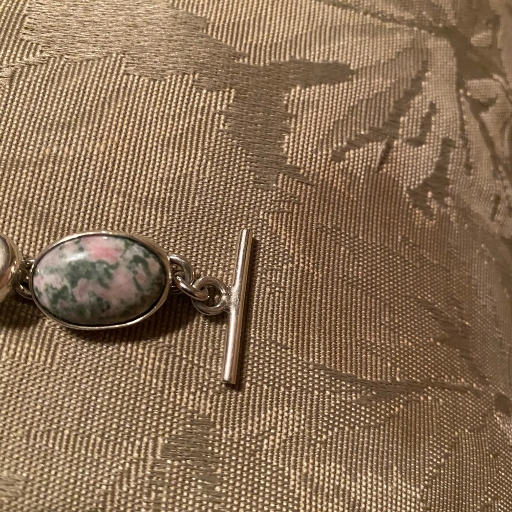 Multi Stone Sterling Silver Toggle Bracelet - image 3